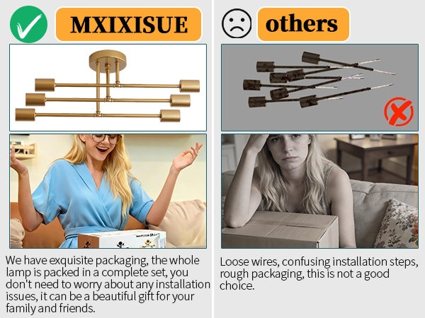 Gold Modern Sputnik Chandelier Ceiling Light Fixtures