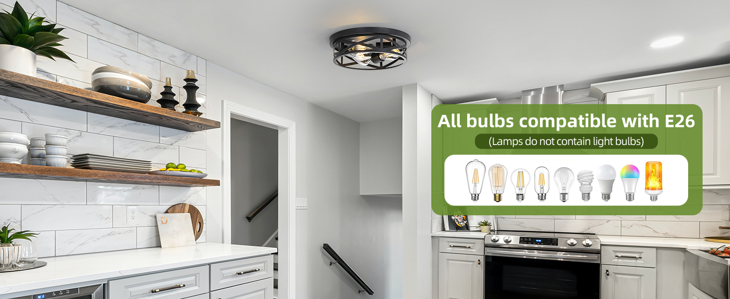 Black Flush Mount Ceiling Light Fixtures