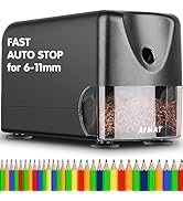 AFMAT Heavy Duty Electric Pencil Sharpener, Classroom Pencil Sharpeners for 6-11mm No.2/Colored P...