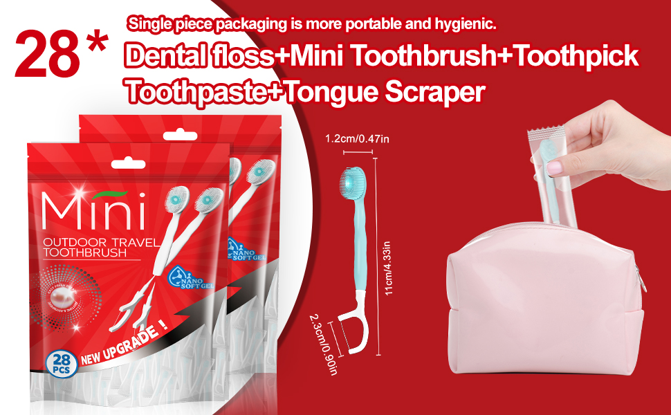 mini toothbrush for Travel, Camping, Office, Kids, Adults, Braces