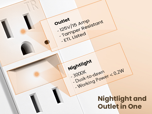 3000K Guidelight and 15 amp oulet in one