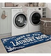 Lansny Laundry Room Rug Runner 24"x60" Non Slip Waterproof Laundry Mats for Laundry Room Decor Wa...