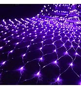 WATERGLIDE Outdoor Halloween Net Lights, 12FT x 5FT 360 LED Christmas Fairy Mesh Lights with 8 Li...