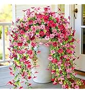 CCILAND 2 PCS Artificial Hanging Flowers for Outdoors, Fake Flower Plants UV Resistant Faux Hangi...