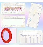 35 Pcs Empty Press on Nails Packaging Box Set 35 Pcs White Background Papers and 1 Double Sided T...