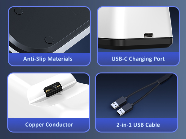Close-up details of the ps5 charging dock are highlighted