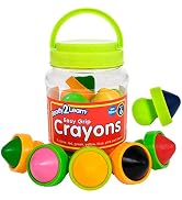 READY 2 LEARN Easy Grip Crayons - 6 Colors - 18m+ - Non-Toxic Toddler Crayons - Easy to Hold - Re...