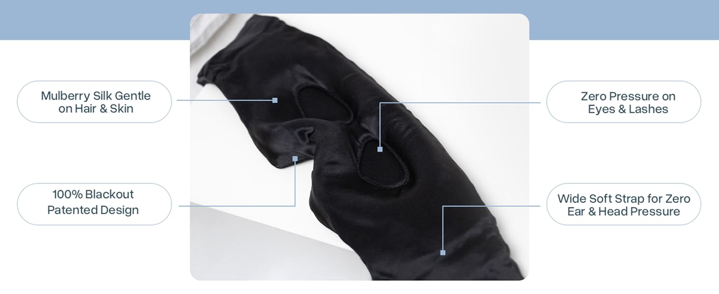 sleep mask for travel on-the-go with silk pouch mulberry silk mask sleeping