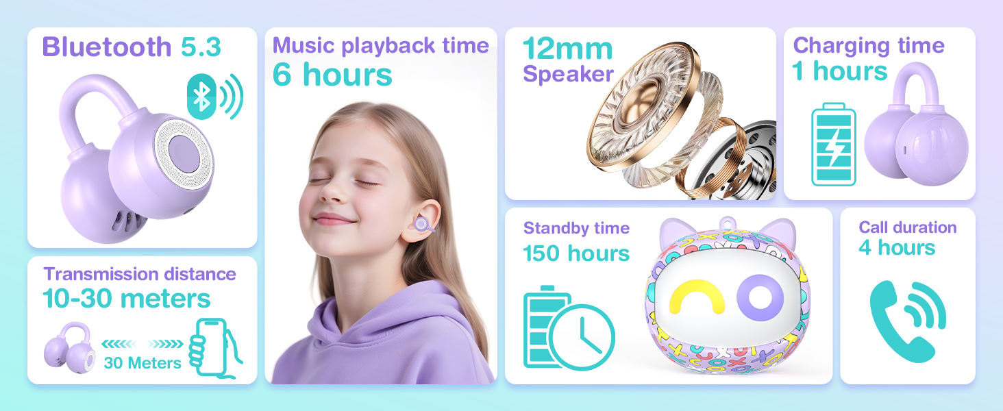 kids earbuds open ear earbuds clip on earbuds bluetooth headphones for kids headphones wireless