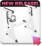 White Keyboard Stand with Wheels