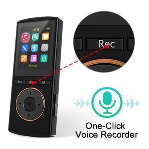 MP3 player one-click recording