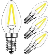 2W E12 C7 Candelabra LED Light Bulbs(4 Pack) LED Filament Light Bulbs 20W Equivalent 6000K Daylig...