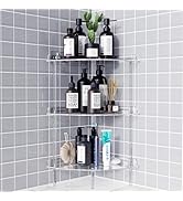Bakzon Corner Shower Caddy, 3 Tier Acrylic Shower Organizer Corner for Inside Shower, Rustproof F...