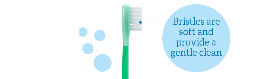 Bristles are soft and provide a gentle clean