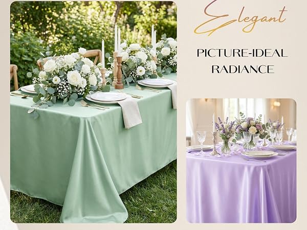 Rectangle Reusable Smooth Polyester Tablecloth