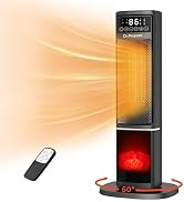 Dr.Prepare 24'' Space Heater with 3D Flame, 1500W Portable Electric Heater with Thermostat, 60°Os...