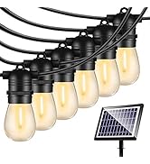 SUNAPEX Solar String Lights Outdoor Waterproof,96FT Solar Patio Lights with Shatterproof Edison B...