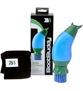 Text reads 'BootBuddy'. Product packaging showing blue and green boot cleaning brush with black wristband accessory.