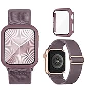 Stretchy Bands Compatible for Apple Watch Band and Case 40mm 44mm 41mm 45mm 42mm 46mm, Nylon Solo...