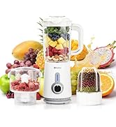 Simplus 42oz Blender for Smoothies with 2-Cup Food Processor & 1-Cup Vegetable Food Chopper, High...