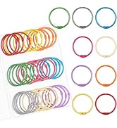 Antner 36PCS Metallic Loose Leaf Binder Rings 1 4/5" Colorful Book Rings, Metal Steel Loose Leaf ...