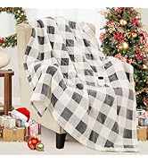 Homemate Electric Blanket Heated Throw - 50“x60“ Ultra Soft Cozy Flannel Heating Blanket with 10 ...