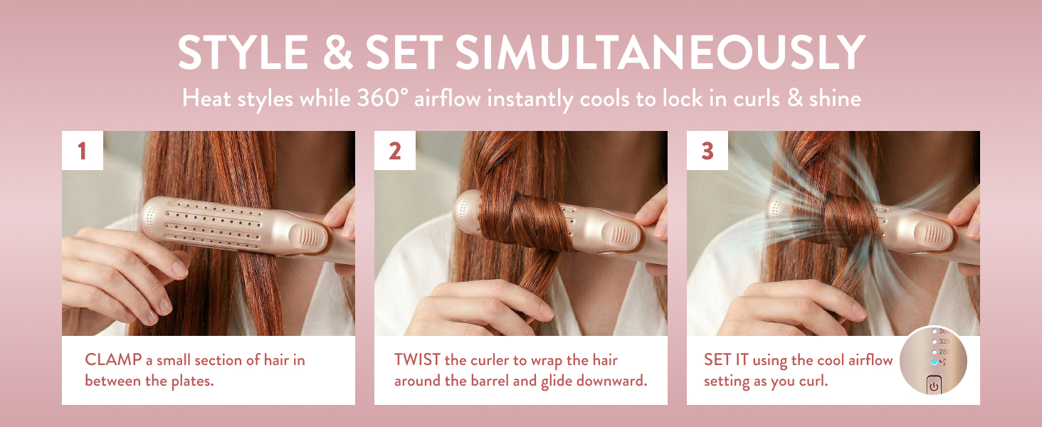 tool heat hot brush fast heating travel compact rechargeable dual voltage ceramic plate wave curl