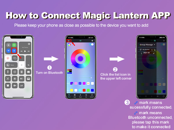 How to Connect Bluetooth Magic Latern APP