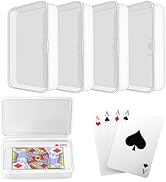 Blank Playing Card Case 4 Pack Clear Card Deck Box Empty Plastic Playing Card Storage Box Snaps C...