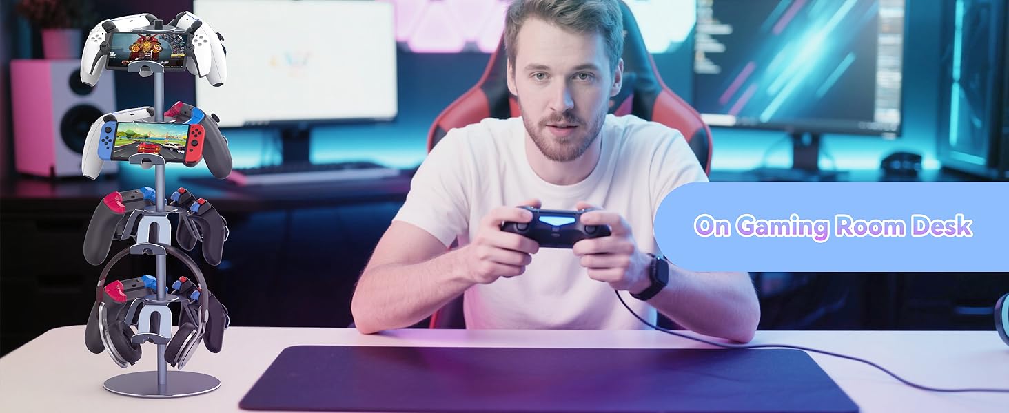 gaming headset and controller stand