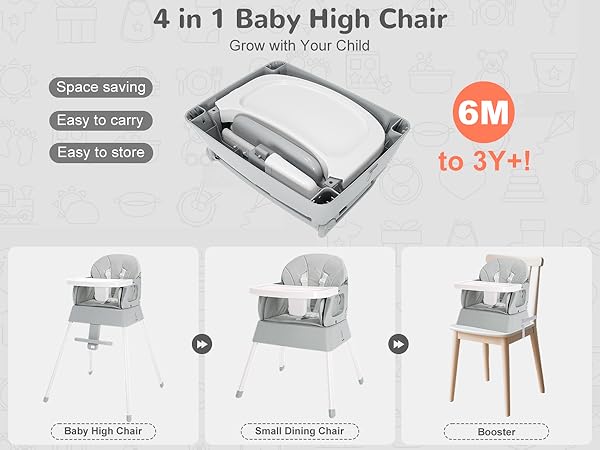 4 in 1 Baby High Chair