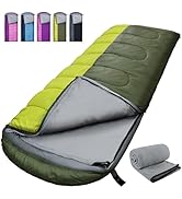 WKFAMOUT XL 10 Degree Sleeping Bags Waterproof for Adults 350GSM Machine Washable with Compressio...