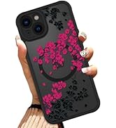 OOK Case for iPhone 15 6.1 Inch (Compatible with MagSafe) Floral Flowers Design Translucent Phone...