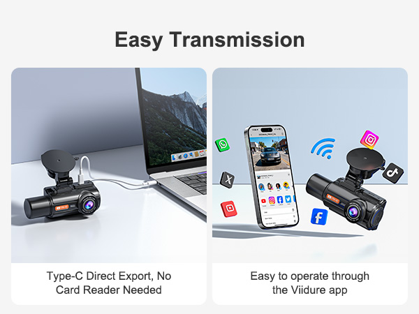 4K Dash Cam Front and Rear Inside