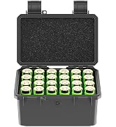 KIWIFOTOS 24 Slots 21700/20700 Battery Storage Case IP67 Waterproof Explosionproof Hard Case, Bat...