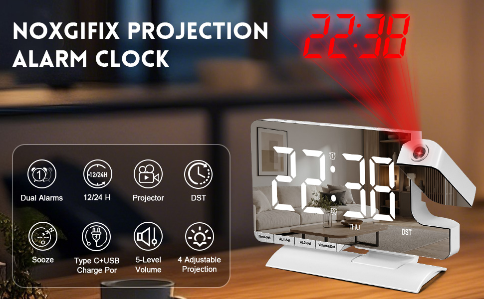 Projection alarm clock