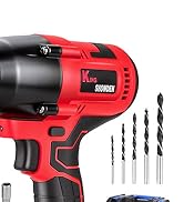 Cordless Impact Wrench, 1500Nm(1106ft-lbs) High Torque 1/2'' Impact Wrench, 18V Brushless Electri...