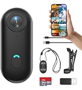 FOUKWAKC H7 64GB 1080P Thumb Action Camera, Mini Body Cameras, Wearable Pocket Vlogging Camera wi...