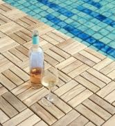 Nordic Style Teak Interlocking Tiles - Wooden Floor Tile Set for Indoor and Outdoor Use - Perfect...