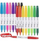 IGreis Fine Point Permanent Markers, 16 Count for Painting, Coloring, Waterproof, Quick Drying, N...