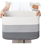danpinera Blanket Basket, 72L Rectangle Large Basket for Living Room, Baby Room &amp; Laundry, Cotton...