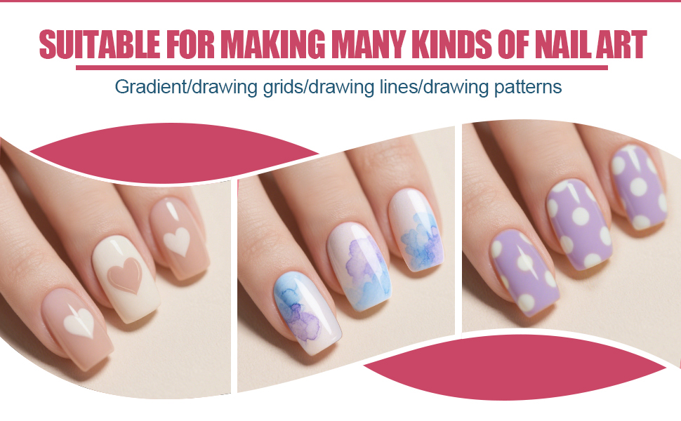A variety of nail art designs
