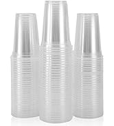 Plastic Cups, 100 Pack 12 Oz Clear Plastic Cups, Plastic Cups 12 Oz Clear Cups, Disposable Clear ...