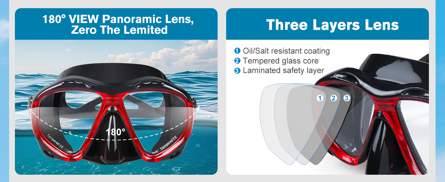 Swim Goggles Adult with Nose Cover, Clear Diving Mask Wide View No Blurring for Men Women Youth