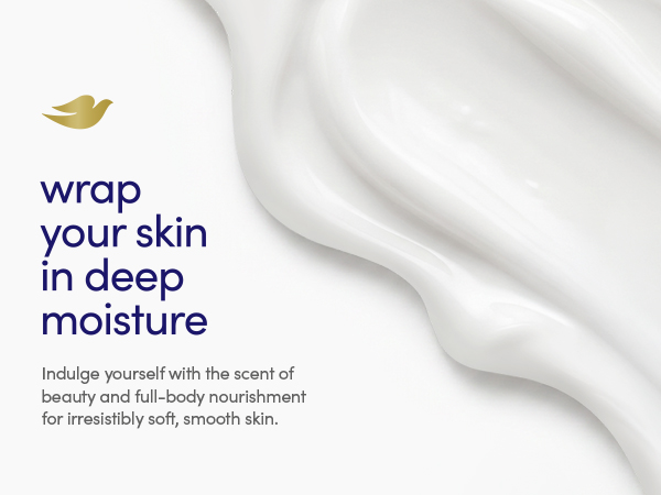 Creamy texture swatch with deep moisture benefit messaging