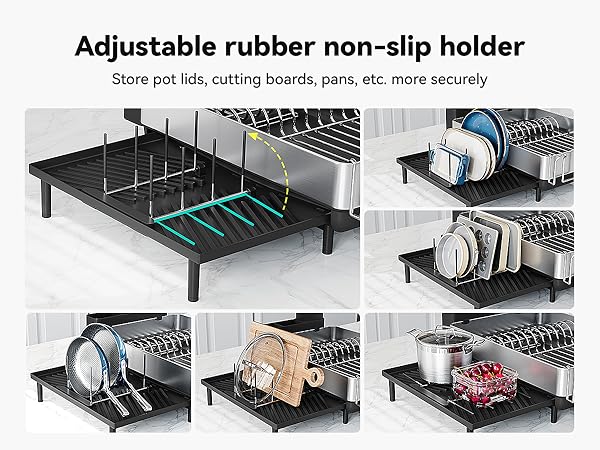 Expandable Dish Drying Rack_Large Dish Racks for Kitchen Counter_Stainless Steel Dish Drainers