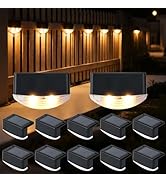 Solar Fence Lights Outdoor, 12 Pack Waterproof Solar Powered Deck Lights, 3000K Warm White, Dusk ...