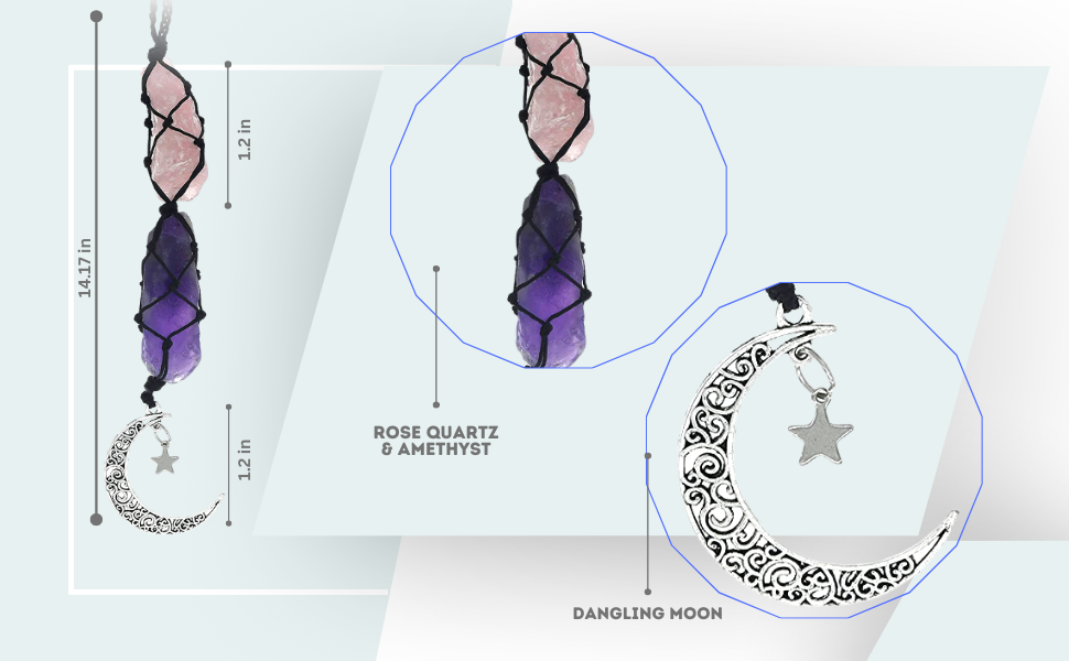 Dimension of crystal moon hanger and its components