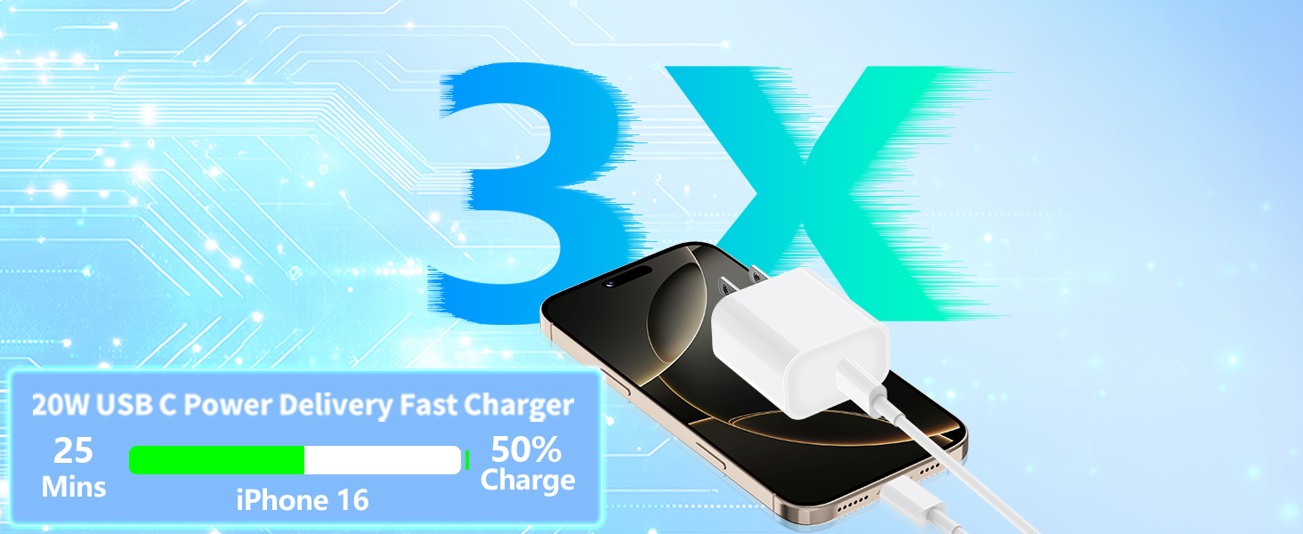 MFi Certified 2Pack PD 20W USB C Chargers Block Type C Wall Charger iPhone 16 Charger Fast Charging
