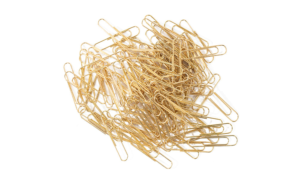 gold paper clips